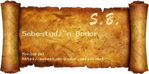 Sebestyén Bodor névjegykártya